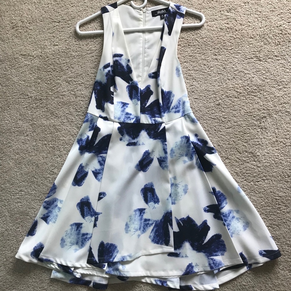 Blue patterned dress